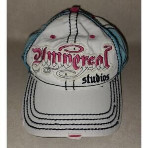 Universal Studios Hat Adjustable One Size 100% Cotton Angel Devil White Blue